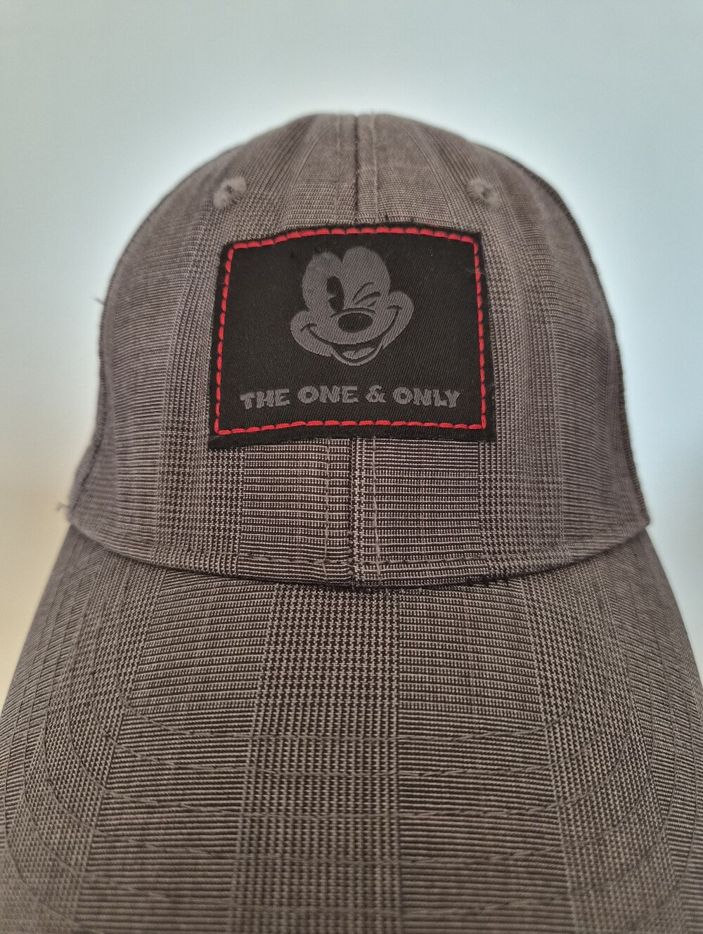 Disney Mickey "The One & Only" Plaid Baseball Cap For Adults